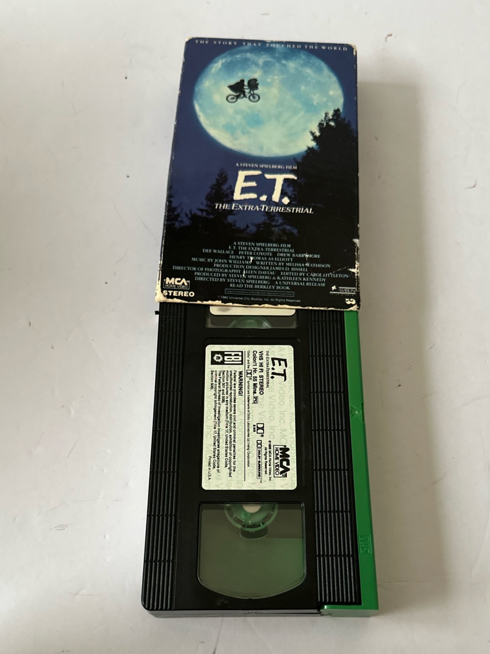 E. T Rare VHS Tape with Green Accent